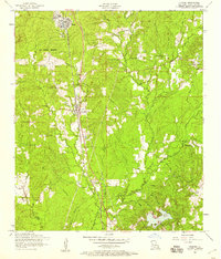 1954 Map of Florien, LA, 1958 Print