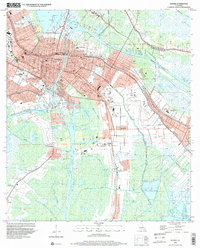 preview thumbnail of historical topo map of Houma, LA in 1998