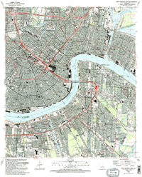 Download a high-resolution, GPS-compatible USGS topo map for New Orleans East, LA (1992 edition)