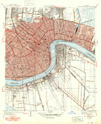 1939 Map of Marrero, LA, 1949 Print