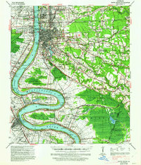 1939 Map of Baton Rouge, 1962 Print