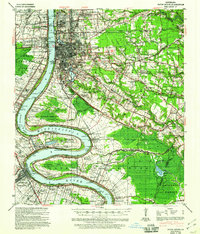 1939 Map of Baton Rouge, 1960 Print