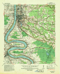 1939 Map of Baton Rouge, 1947 Print