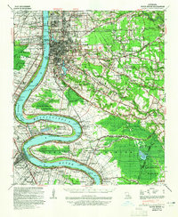1939 Map of Baton Rouge, 1965 Print