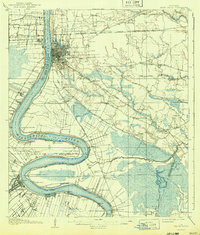 1908 Map of Baton Rouge, 1943 Print