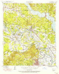 1944 Map of Campti, LA, 1955 Print