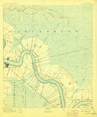 1892 Map of Donaldsonville, 1908 Print