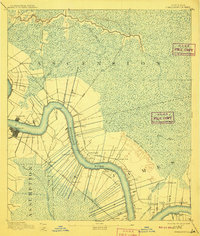 1892 Map of Donaldsonville, 1910 Print
