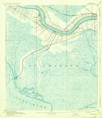 1891 Map of Hahnville, 1934 Print