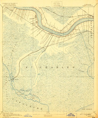 1891 Map of Hahnville, 1921 Print