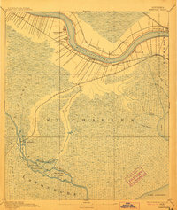 1891 Map of Hahnville, 1912 Print
