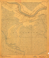 1891 Map of Hahnville, 1901 Print
