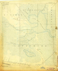 1892 Map of Lac Des Allemands, 1904 Print