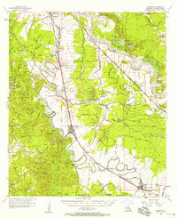 1957 Map of Lecompte, LA, 1958 Print