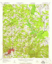 1957 Map of Mansfield, LA, 1958 Print