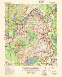 1940 Map of Marksville, 1943 Print