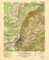 1939 Map of Natchez, 1943 Print