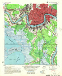 preview thumbnail of historical topo map of New Orleans, LA in 1954