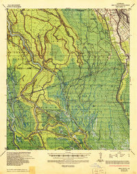 1935 Map of Osca Bayou, 1938 Print