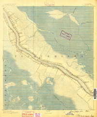 preview thumbnail of historical topo map of Plaquemines County, LA in 1891