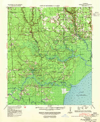 1939 Map of Springfield, LA, 1954 Print
