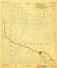 1892 Map of Thibodaux, 1907 Print