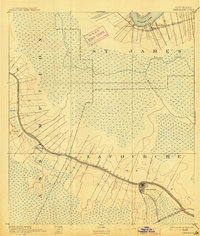 1892 Map of Thibodaux, 1914 Print