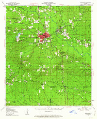 1950 Map of Atlanta, LA, 1962 Print