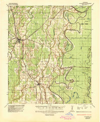 1935 Map of Winnsboro, LA, 1936 Print