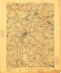 preview thumbnail of historical topo map of Worcester County, MA in 1908