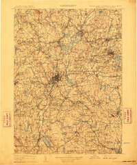 preview thumbnail of historical topo map of Worcester County, MA in 1908