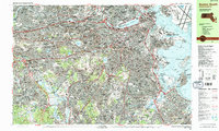 Download a high-resolution, GPS-compatible USGS topo map for Boston South, MA (1987 edition)