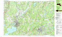 preview thumbnail of historical topo map of Worcester County, MA in 1988
