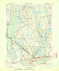 historical topo map of Bristol County, MA in 1951