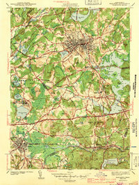 preview thumbnail of historical topo map of Worcester County, MA in 1943