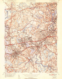Download a high-resolution, GPS-compatible USGS topo map for Natick, MA (1951 edition)