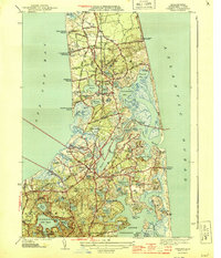 preview thumbnail of historical topo map of Barnstable County, MA in 1944