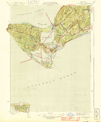 preview thumbnail of historical topo map of Dukes County, MA in 1944