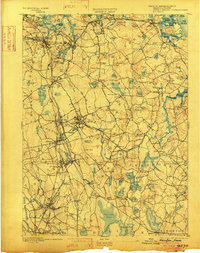 1893 Map of Abington, 1902 Print