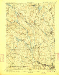 1900 Map of Blackstone, 1909 Print