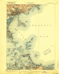 Download a high-resolution, GPS-compatible USGS topo map for Boston Bay, MA (1918 edition)