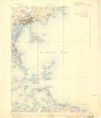 1892 Map of Boston Bay, 1901 Print