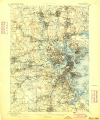 1893 Map of Boston, 1900 Print