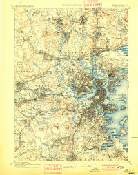 1893 Map of Boston, 1901 Print