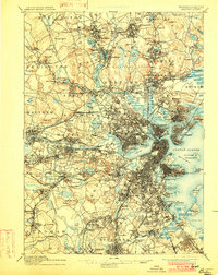 1893 Map of Boston, 1902 Print