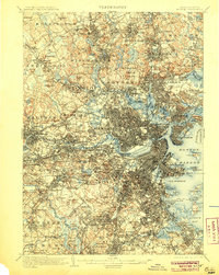 1903 Map of Boston, 1905 Print
