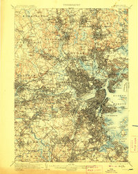 1903 Map of Boston, 1907 Print