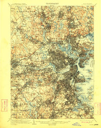 1903 Map of Boston, 1909 Print