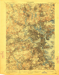 1903 Map of Boston, 1912 Print