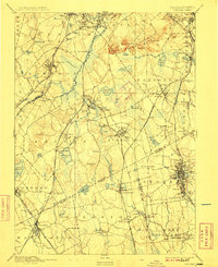 1894 Map of Brockton, MA, 1909 Print